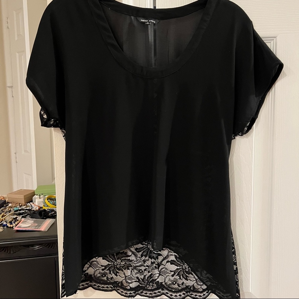 Black top with lace back
